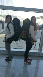 Backpacks ready to check in